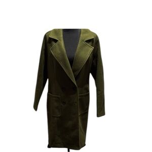 Olive green double breasted wool and polyester  size large coat.NWT